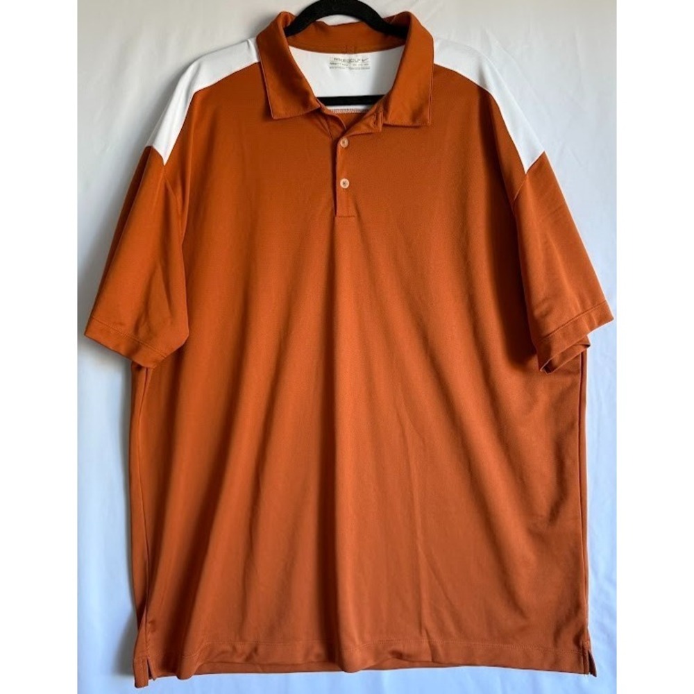 Nike Golf Polo Shirt Men Orange 3XL Fit Dry Performance Short Sleeve Lightweight